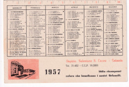 Calendarietto - Ospizio Salesiano S.cuore - Catania - Anno 1957 - Petit Format : 1941-60