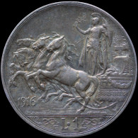 LaZooRo: Italy 1 Lira 1916 XF / UNC - Silver - 1900-1946 : Victor Emmanuel III & Umberto II