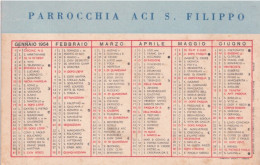 Calendarietto - Parrocchia Aci S.filippo - Acireale - Catania - Anno 1954 - Petit Format : 1941-60