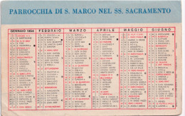Calendarietto - Parrocchia Di S.marco Nel Ss.sacramento - Ancona - Anno 1954 - Petit Format : 1941-60
