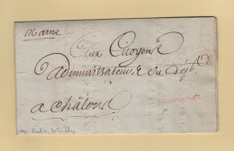 Franchise - Tresorerie Nationale - 1793 - Departement De La Marne - Signature Gaudin + De Tremblay - 1701-1800: Precursores XVIII