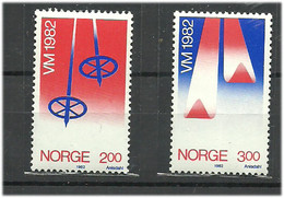 Norge Norway 1982 World Championship Nordic - Skiing In Oslo, Mi 853-854, MNH(**) - Ungebraucht