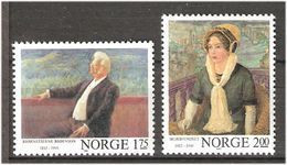 Norway 1982  Norwegian Writers, Bjørnson And Undset, Paiters Wernskiold  And Svarstad Mi  870-871, MNH(**) - Nuevos