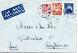 74247 - Belgien - 1948 - 3,15F Filmfestival MiF A LpBf LIEGE -> Schweiz - Briefe U. Dokumente
