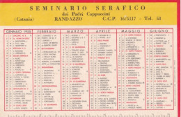 Calendarietto - Seminario Serafico Dei Padri Cappuccini - Randazzo - Catania - Anno 1955 - Petit Format : 1941-60