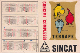 Calendarietto - Sincat - Concimi Complessi - Ternape - Anno 1959 - Petit Format : 1941-60