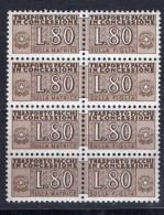 Italia (1955) - Pacchi In Concessione, 80 Lire Fil. Stelle 4° Tipo, Gomma Arabica, Sass. 10/II ** - Consigned Parcels