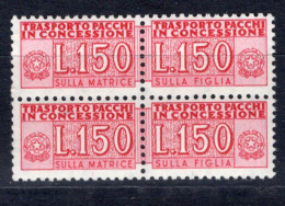 Italia (1966) - Pacchi In Concessione, 150 Lire Fil. Stelle 4° Tipo, Gomma Arabica, Sass. 16 ** - Paquetes En Consigna
