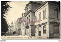 VINTAGE POSTCARD Villefranche Bank On The Saone Village Hall� - Banken