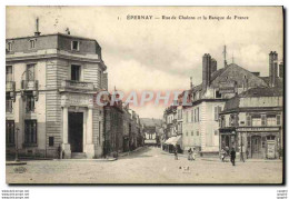 CPA Banque Epernay Rue De Chalons Et La Banque De France - Banques
