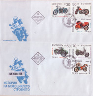 1992 MOTORCYCLES-H.DAVIDSON 6v.-  2 FDC   BULGARIA / Bulgarie - FDC