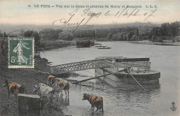 78 - LE PECQ - Un Beau Panorama Animé De La Seine - Côteaux De Marly - Bougival - Vaches - Le Pecq