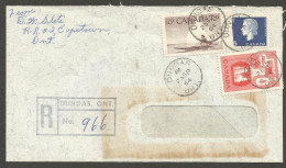 1964 Registered Cover 40c Chemical/Kayak/Cameo CDS Dundas Ontario Mutual Life - Postgeschichte