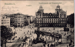 Dresden A. , Postplatz & Hauptfernsprech- Und Telegraphen-Amt (Gelaufen 1922 , Nach Dänemark) - Dresden