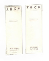 2 Cartes Parfumées Neuves Teck Eau De Toilette Molinard Homme/For Men Paris-Grasse En Superbe.Etat - Modern (from 1961)