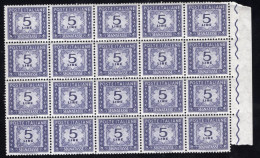 Italia (1962) - Segnatasse, 5 Lire Fil. Stelle 4° Tipo, Gomma Arabica, Sass. 111/II ** - Postage Due