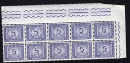 Italia (1962) - Segnatasse, 5 Lire Fil. Stelle 4° Tipo, Gomma Arabica, Sass. 111/II ** - Postage Due