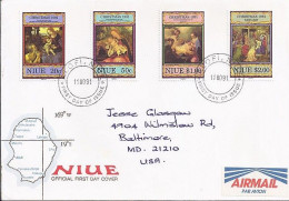 NIUE N° S/L. DU 11.11.91 POUR LES USA - Niue