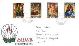 NIUE N° 508/509/510/511 S/L. DU 14.11.86 POUR LES USA - Niue