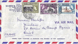 TRINIDAD & TOBAGO N° 164/166/167 S/L. DU 14.10.57 POUR LA FRANCE - Trinidad & Tobago (...-1961)