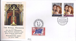 GRANDE BRETAGNE N° 1236/1237 S/L DE EDINBOURG/22.7.86 POUR LA FRANCE - Cartas & Documentos