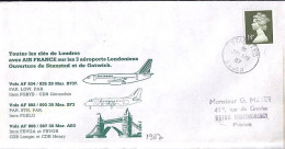 GRANDE BRETAGNE N° 1141 S/L DE STANSTED/30.3.87 POUR LA FRANCE  VOL AIR FRANCE - Cartas & Documentos