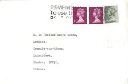 GRANDE BRETAGNE N° 606x2/611 S/L DE OXFORD/10.1.75 POUR LA FRANCE - Lettres & Documents