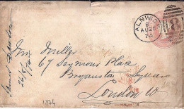 GRANDE BRETAGNE N° ENTIER S/ENV. DE ALNWICK/26.8.74  - Lettres & Documents