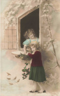 FANTAISIES - Jeune Filles - Fleurs - Robe - Carte Postale Ancienne - Bébés