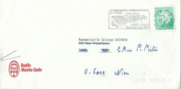 MONACO LETTRE A ENTETE RMC 1F70 MONTE CARLO POUR PARIS REDIRIGEE NICE ( ALPES MARITIMES ) DE 1985 LETTRE COVER - Marcofilie