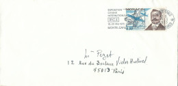 MONACO LETTRE 30c MONTE CARLO POUR PARIS DE 1973 LETTRE COVER - Poststempel