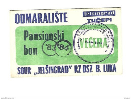 *croatia Tucepi Vacation Center Jelsingrad Diner Voucher  1983-84   1 Round Stamp  C37 - Kroatië