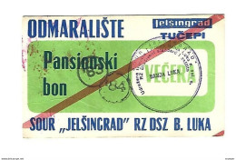 *croatia Tucepi Vacation Center Jelsingrad Diner Voucher  1983-84   2 Round Stamp  C38 - Croatia