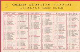 Calendarietto -colleggio Agostino Pennisi - Acireale - Catania - Anno 1955 - Petit Format : 1941-60