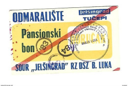 *croatia Tucepi Vacation Center Jelsingrad Lunch Voucher  1983-84   2 Round Stamp  C40 - Croacia