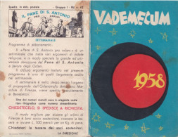 Calendarietto - Vademecum - Anno  1958 - Petit Format : 1941-60