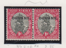 Zuid-Afrika Fiskale Zegel(revenue) Cat. J Barefoot: Douane-customs 34 Afrikaanse+Engelse Tekst(paar **) - Other & Unclassified