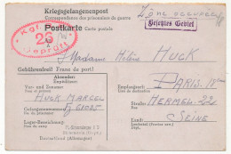 Carte Postale Depuis Le Stalag 1B Hohenstein - Censure Rouge "K.g.f. B.P. 26 Geprüft" - Septembre1942 - WW II