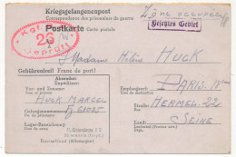 Carte Postale Depuis Le Stalag 1B Hohenstein - Censure Rouge "K.g.f. B.P. 26 Geprüft" - Septembre1942 - Guerre De 1939-45