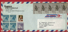 1992 - Lettre Pour La France  - 5 Tp Leif Erikson N° 862 + 4 Tp Palomar Mountain N° 517 - Brieven En Documenten