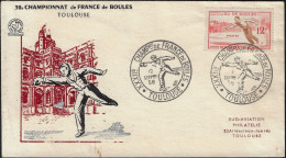 France 1958 Y&T 1161. Enveloppe, Jeu De Boules. Championnat De France, Toulouse - Boule/Pétanque