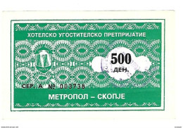 *macedonia Skopje 500 Dinara ND   Interimpeks Metropol   With Stamp   Ma4 - Noord-Macedonië