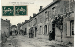 87. HAUTE-VIENNE - ST-SULPICE LES FEUILLES. Hôtel Des Voyageurs. La Rue. - Saint Sulpice Les Feuilles