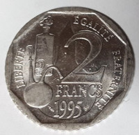 FRANCE 2 FRANCS NICKEL COMMEMORATIVE LOUIS PASTEUR 1995 - 2 Francs