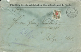 LIECHTENSTEIN LETTRE A ENTETE SANS TIMBRE  DE VADUZ POUR BALE ( SUISSE ) TAXEE A L' ARRIVEE 20c DE 1927 LETTRE COVER - Brieven En Documenten