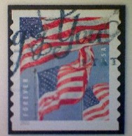 United States, Scott #5657, Used(o), 2022, Three Flags Definitive, (58¢), Red, White, And Dark And Light Blue - Usados