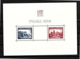 1938 Czechoslovakia Prague Philatelic Exhibition Miniature Sheet Mi BL4 MNH/** - Unused Stamps