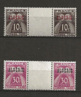 ALGERIE 1947 . Taxes N°s 33 Et 34 En Paires Avec Inter Panneaux  . Neufs ** (MNH) . - Portomarken