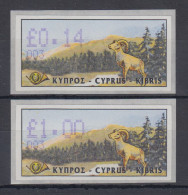 Zypern Amiel-ATM 1999  Mi-Nr. 4 Aut.-Nr. 003 Werte 0,14 Und 1,00 ** - Altri & Non Classificati