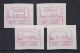 Griechenland: Frama-Sonder-ATM IRAKLION '87 Mi.-Nr. 5.1wb Satz 26-40-50-150 ** - Timbres De Distributeurs [ATM]